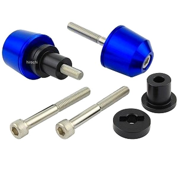 ソリッドバーエンド M6 カワサキ用 青