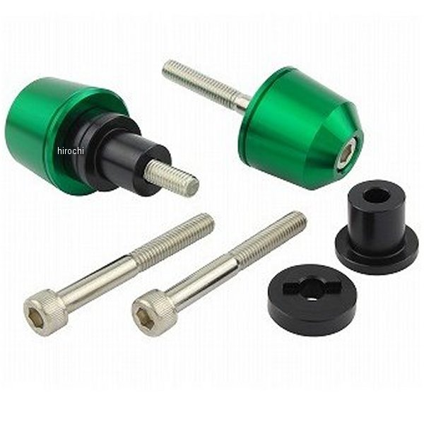 ソリッドバーエンド M6 カワサキ用 ダークグリーン