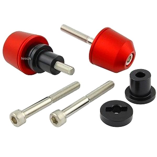 ソリッドバーエンド M6 カワサキ用 マットレッド