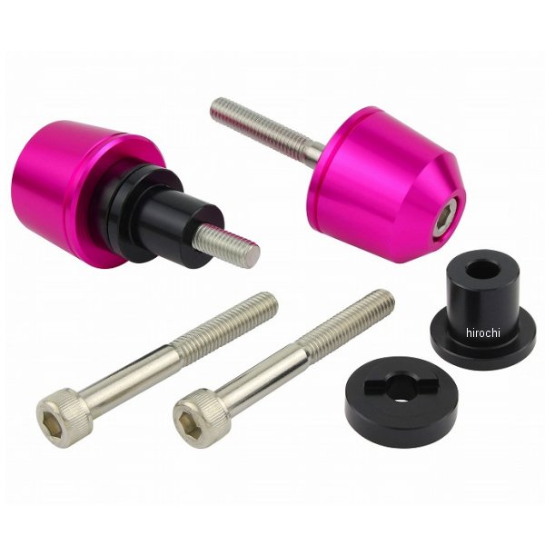 ソリッドバーエンド カワサキ純正ハンドル用 M6 ピンク