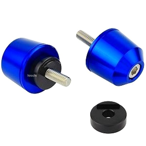 ソリッドバーエンド M6 ヤマハ、KTM用 青