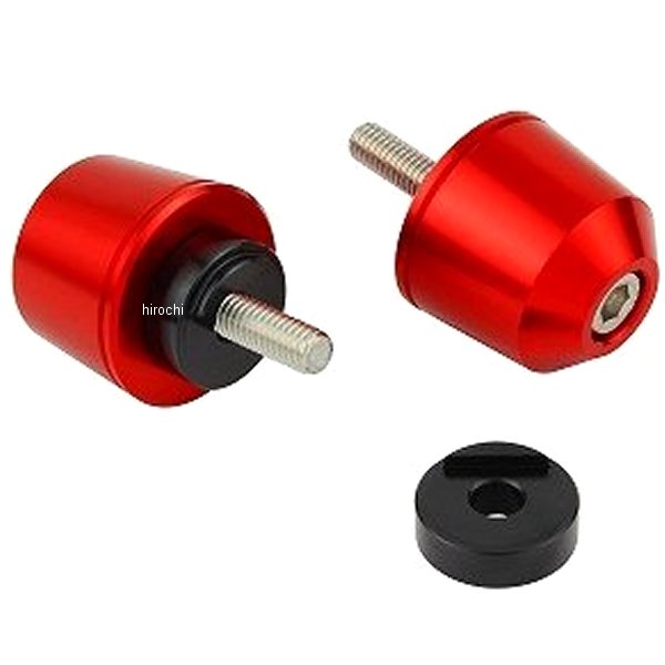 ソリッドバーエンド M6 ヤマハ、KTM用 赤