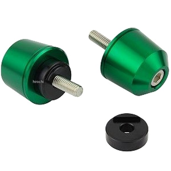 ソリッドバーエンド M6 ヤマハ、KTM用 ダークグリーン