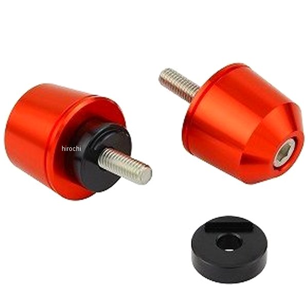 ソリッドバーエンド M6 ヤマハ、KTM用 ディープオレンジ