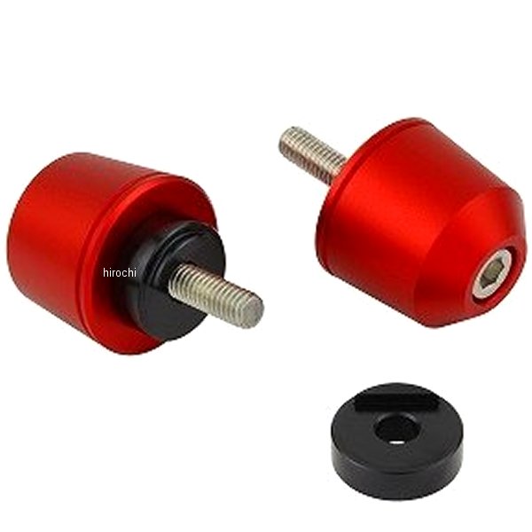 ソリッドバーエンド M6 ヤマハ、KTM用 マットレッド