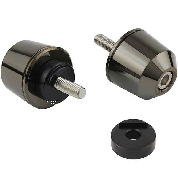 ソリッドバーエンド M6 ヤマハ、KTM用 ブラッククローム