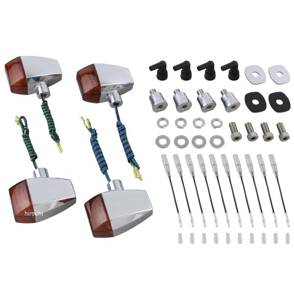 ポッシュ POSH ウインカーキット ZRタイプ クリスタルカット -00年 ゼファー1100/RS ゼファー400/χ メッキ/オレンジ