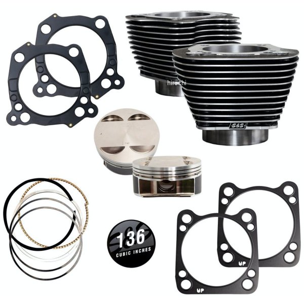 S&S エスアンドエス 136" ビッグボアキット 17年以降 ミルウォーキーエイトモデル グラナイト/コントラスト