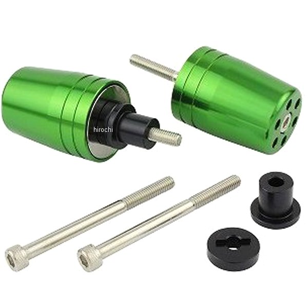 ウルトラヘビー バーエンド M6 カワサキ用 ライトグリーン