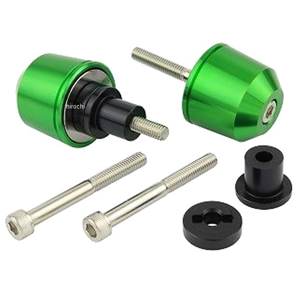 ミドルウエイトバーエンド M6 カワサキ用 ライトグリーン