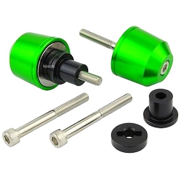 ミドルウエイトバーエンド M6 カワサキ用 ライムグリーン