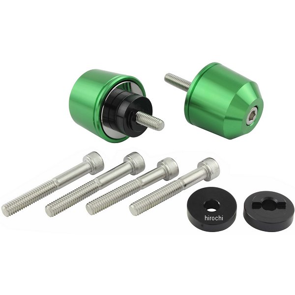 ミドルウエイトバーエンド M6 ホンダ、スズキ用 ライトグリーン