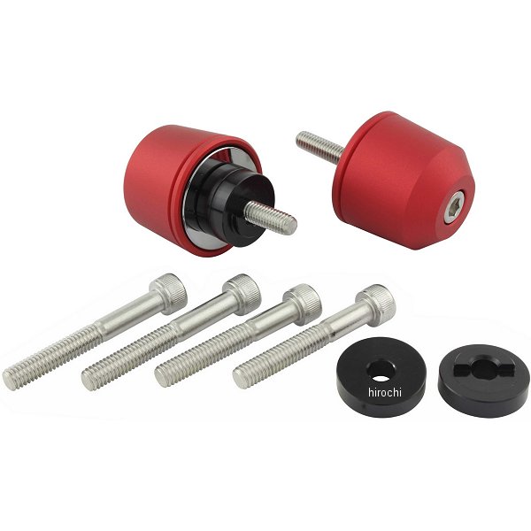 ミドルウエイトバーエンド M6 ホンダ、スズキ用 マットレッド