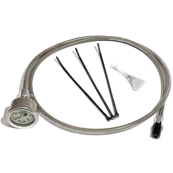 FEULING フューリング 100PSI リモートオイルプレッシャーゲージキット M8 ステンレス