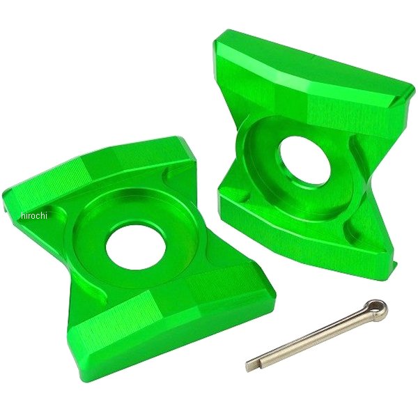 チェーンアジャスタープレート 08年-16年 Ninja250、Z250 ライムグリーン