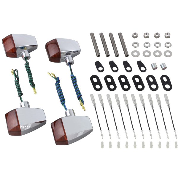 ポッシュ POSH ウインカーキット ZRタイプ スタンダード ダブル仕様 GPZ900R メッキ/オレンジ