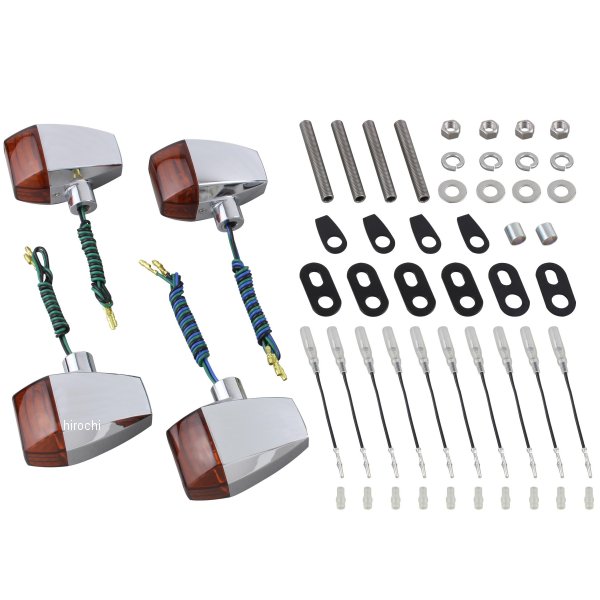 ポッシュ POSH ウインカーキット ZRタイプ クリスタルカット ダブル仕様 GPZ900R メッキ/オレンジ