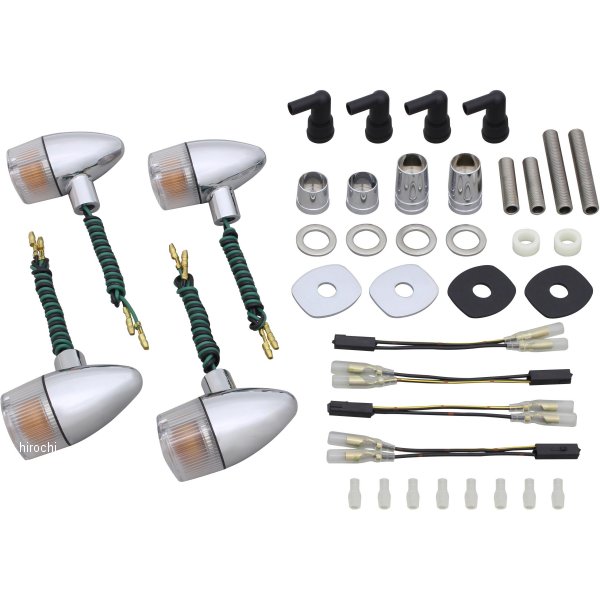 クラシカル 砲弾タイプウインカーキット 20年 W800 メッキ/クリア