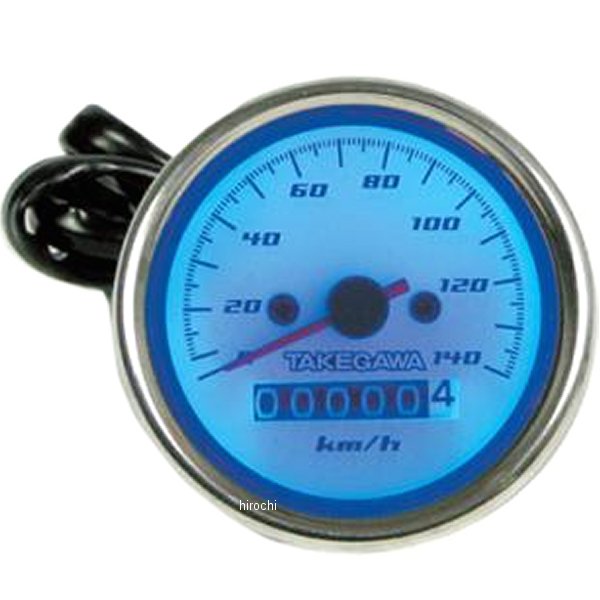 ブルーLED スピードメーター 文字盤ホワイト ブラック文字 12V車用