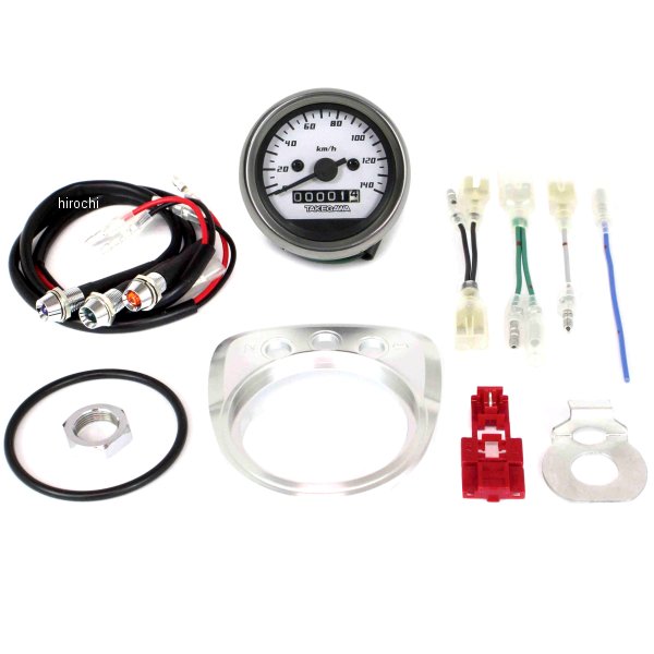 Dタイプスピードメーターキット 白/黒 スーパーカブ50、リトルカブ