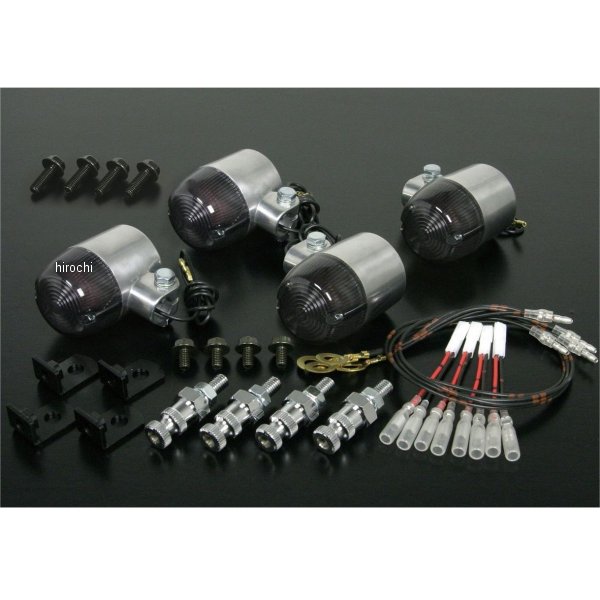 丸型Mアルミウインカーキット スモーク 4個入り