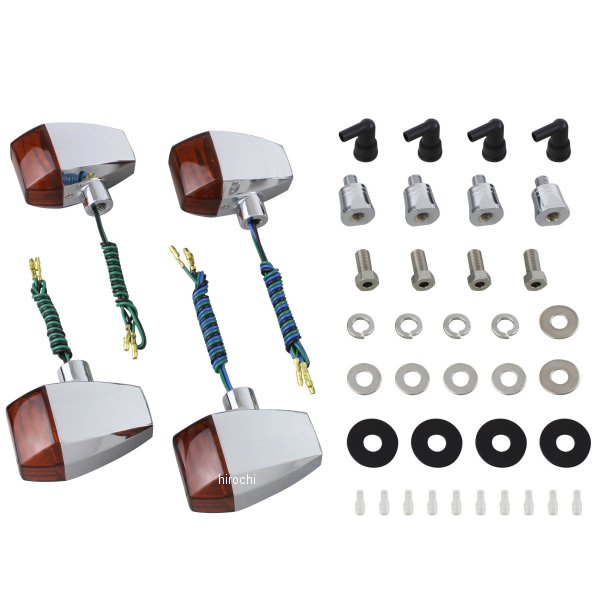 ポッシュ POSH ウインカーキット ZRタイプ クリスタルカット 98年-02年 CB1300SF メッキ/オレンジ