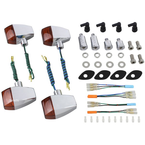 ポッシュ POSH ウインカーキット ZRタイプ クリスタルカット 05年 CB1300SB、05年/08年-16年 CB400SB メッキ/オレンジ