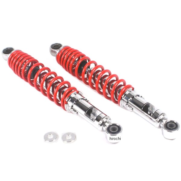 リアショックアブソーバー スーパーカブ110 クロムメッキ/赤 2本入り
