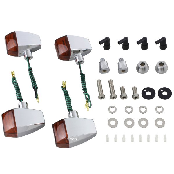 ポッシュ POSH ウインカーキット ZRタイプ クリスタルカット メッキ/オレンジ 98年-99年、07年- XJR1300