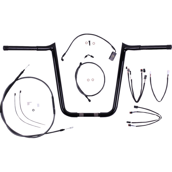 【セール特価】 1-1/4インチ ハンドルバー キット バイキング 18年-21年 ソフテイル 16インチ ブラックパール