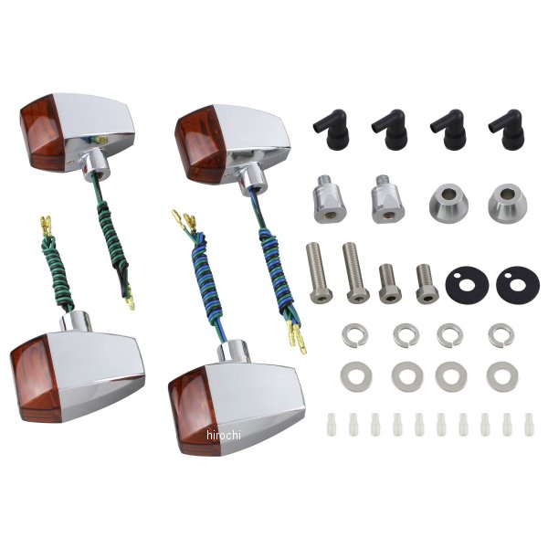 ポッシュ POSH ウインカーキット ZRタイプ クリスタルカット 00年-06年 XJR1300、95年- XJR400/R メッキ/オレンジ