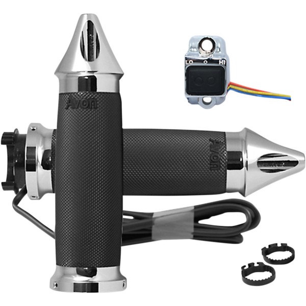 グリップ スタンダード ヒート スパイク 1インチハンドル用 クローム