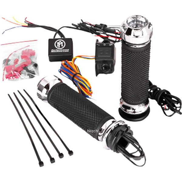 ヒートグリップ Apex ハーレー ケーブルスロットル クローム