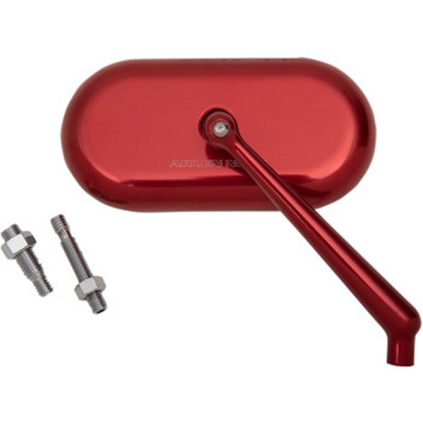 ミラー オーバル 赤 右