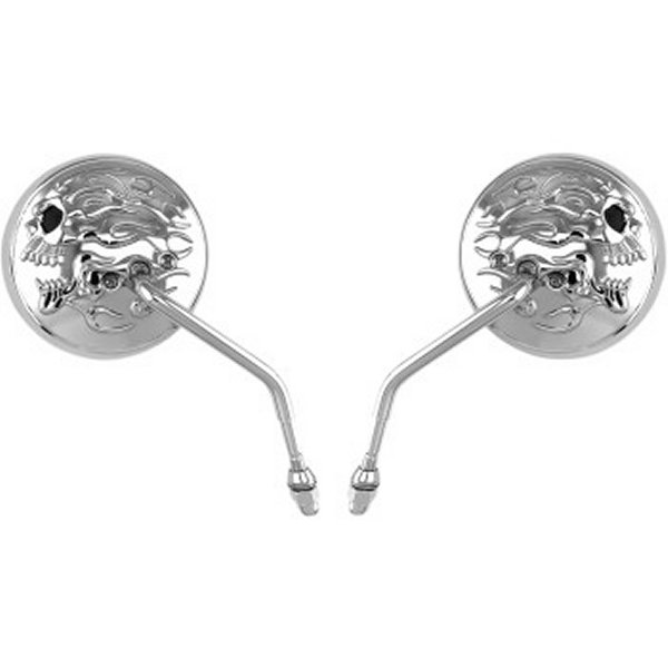 ミラー 4インチ フレーム スカル クローム