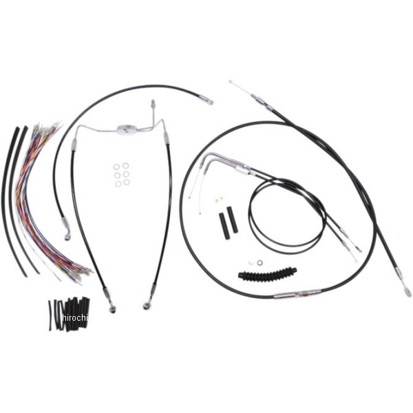 ケーブルキット XR 黒/クローム 99年-06年 FLHR 12-14インチ用 黒/クローム