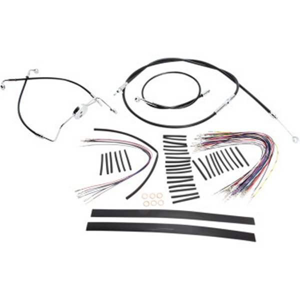 ケーブルキット XR 黒/クローム 08年-13年 FLHT ABS無し 12-14インチ用