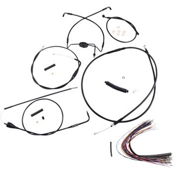 ケーブルキット XR 黒/黒 07年 FLHR 12-14インチ用