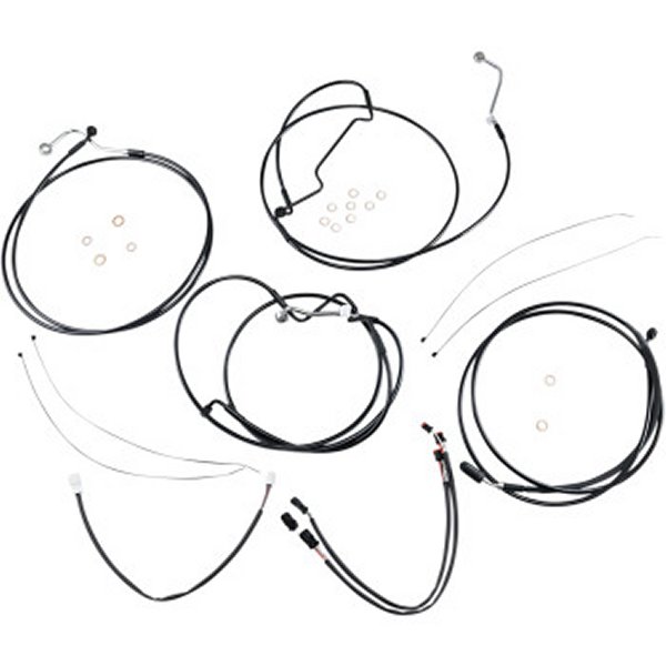 ケーブルキット XR 黒/黒 17年以降 FLHR ABS付 12-14インチ用