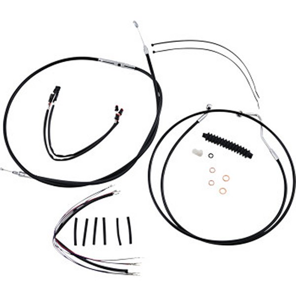 ケーブルキット XR 黒/クローム 14年-15年 FLHR ABS付き(上側のみ) 15-17インチ用