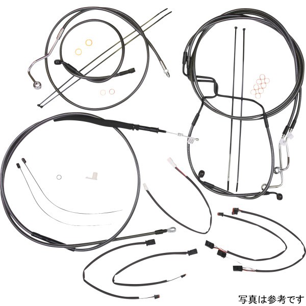 コントロールケーブル キット 12-14インチ エイプハンガー用 21年-22年 FLHRXS Black Pearl