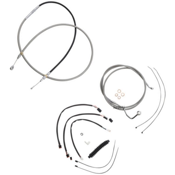 【セール特価】 コントロールケーブル キット XR 15-17インチ エイプハンガー用 21年-22年 FLTR ステンレス/クローム