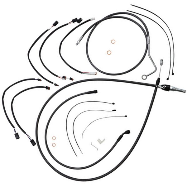  コントロールケーブル キット 15-17インチ エイプハンガー用 21年-22年 FLHRXS Black Pearl