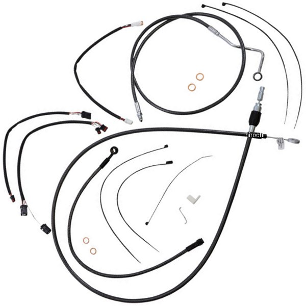 コントロールケーブル キット 12-14インチ エイプハンガー用 21年-22年 FLTR Black Pearl