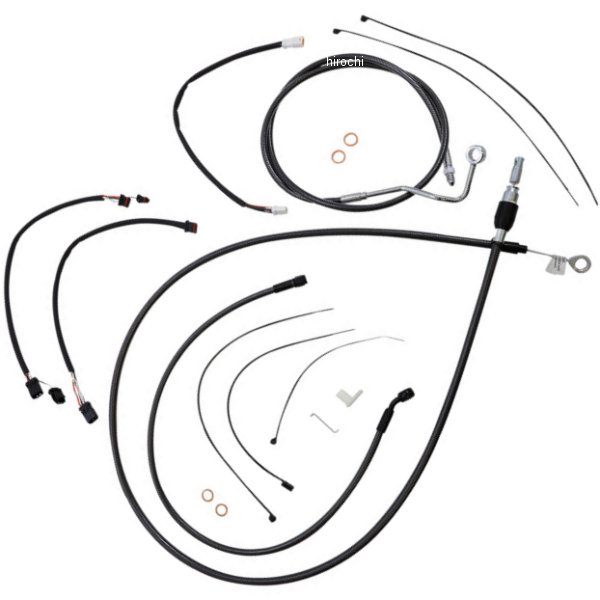コントロールケーブル キット 15-17インチ エイプハンガー用 21年-22年 FLHR Black Pearl