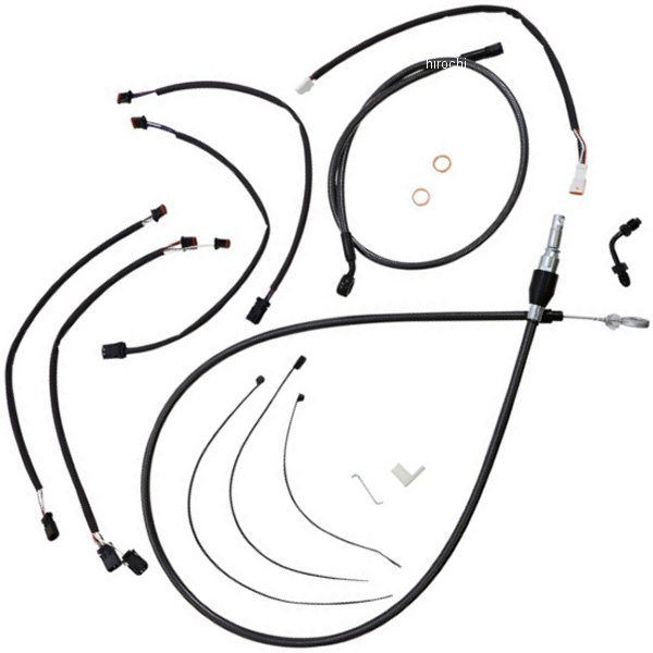 コントロールケーブル キット 12-14インチ エイプハンガー用 18年-22年 FXFB Black Pearl