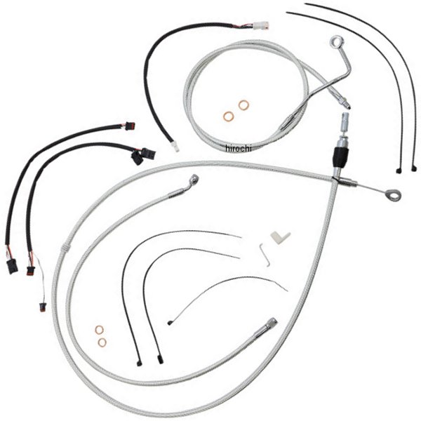 【セール特価】 コントロールケーブル キット 15-17インチ エイプハンガー用 21年-22年 FLHR Sterling Chromite2