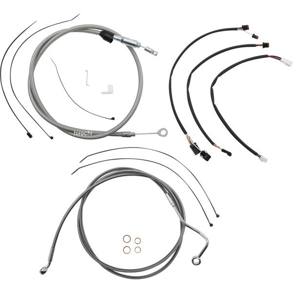 コントロールケーブル キット XR 12-14インチ エイプハンガー用 21年-22年 FLHR ステン/クローム