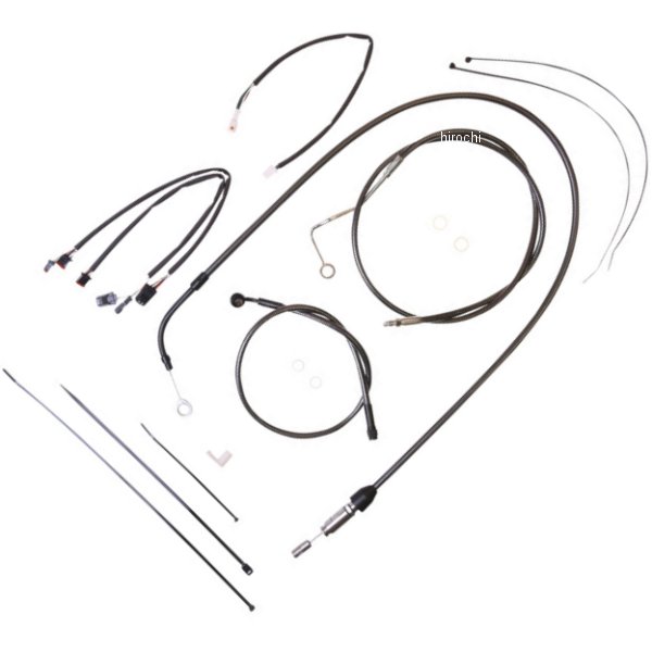 コントロールケーブル キット 15-17インチ エイプハンガー用 21年-22年 FLHT、FLHX Black Pearl