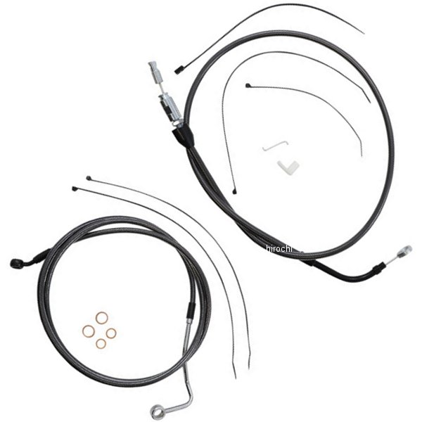 コントロールケーブル キット 10インチ エイプハンガー用 21年-22年 FLHT、FLHX Black Pearl